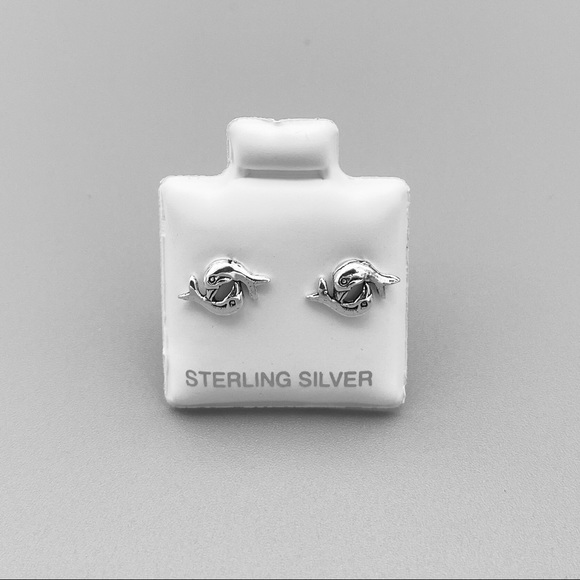 Jewelry - Sterling Silver Dolphins Earrings, Silver Earrings